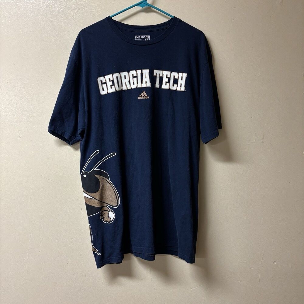 Georgia Tech Yellow Jackets Adidas Blue Big Graphic T Shirt Size XL